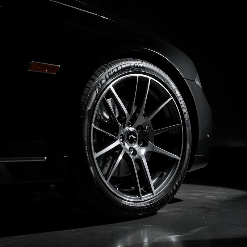 Close-up of a polished alloy wheel on an AOC executive car